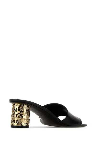 Givenchy 65mm Logo Heel Leather Mule Sandals In Multi