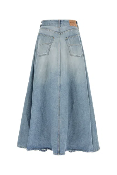 Balenciaga Maxi Skirt With Innovative Design And Five-pocket Style In Blue