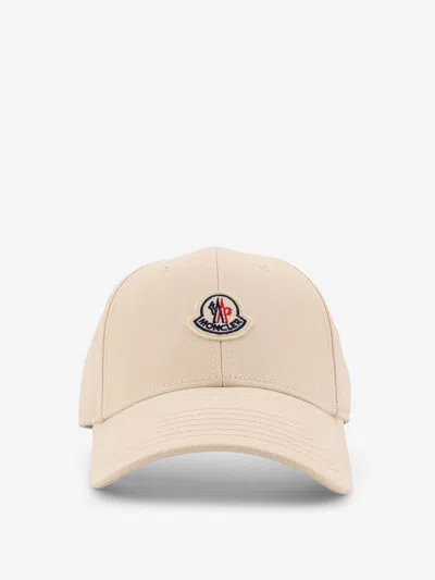 Moncler Monogram Logo Baseball Cap In Cotton For Women In Brown
