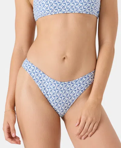 Roxy Hazy Dazy Scoop Moderate Bikini Bottom In Blue