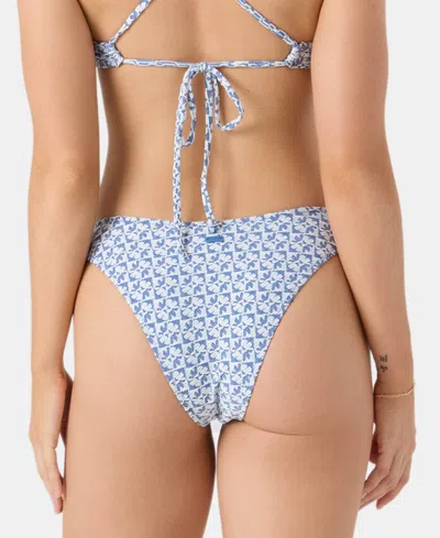 Roxy Hazy Dazy Scoop Moderate Bikini Bottom In Blue