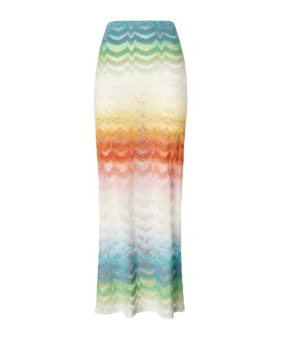 Missoni Mare Striped Metallic Crochet-knit Maxi Skirt In Multi