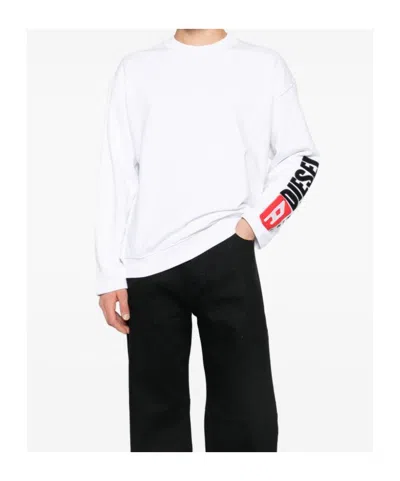 Diesel Logo-printed Cotton Sweatshirt In White
