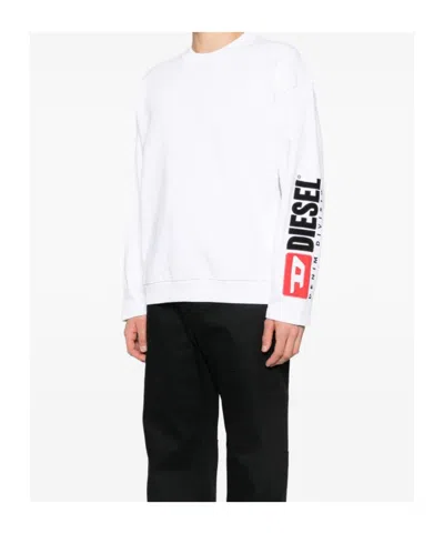 Diesel Logo-printed Cotton Sweatshirt In White