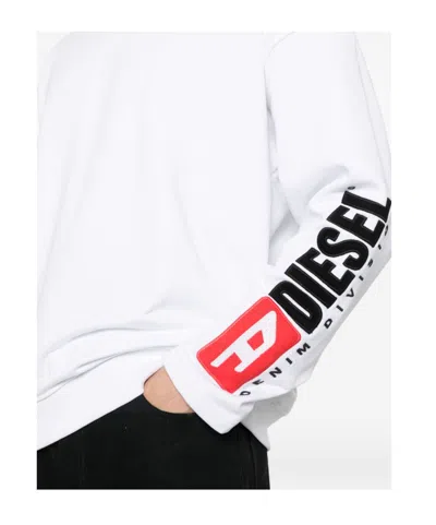 Diesel Logo-printed Cotton Sweatshirt In White