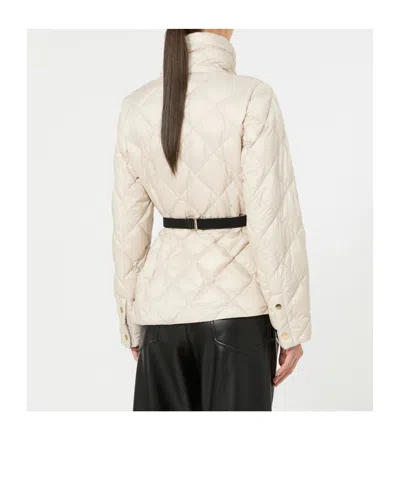 Max Mara Long-sleeved Down Jacket In Neutral