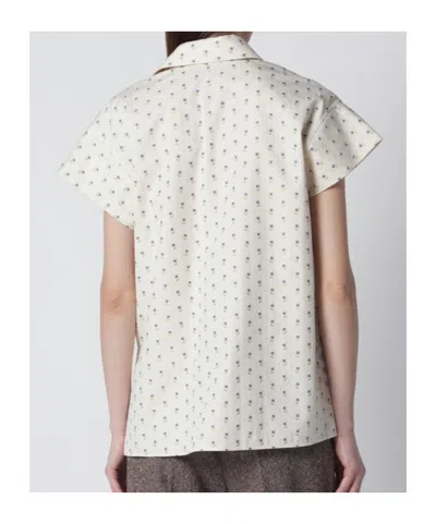 Valentino All-over Patterned Button-up Top In White