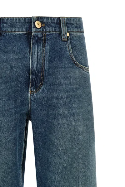 Brunello Cucinelli Blue Stonewashed Denim Jeans In Blue
