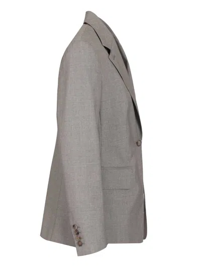 Max Mara Flap Pockets Long Sleeves Notched Lapels Jackets In Gray