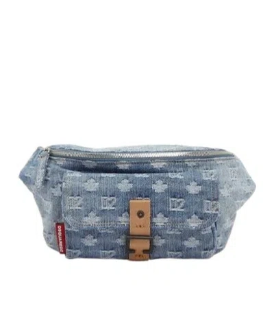 Dsquared2 Dsquared Belt Bag Denim D2 Monogram In Blue