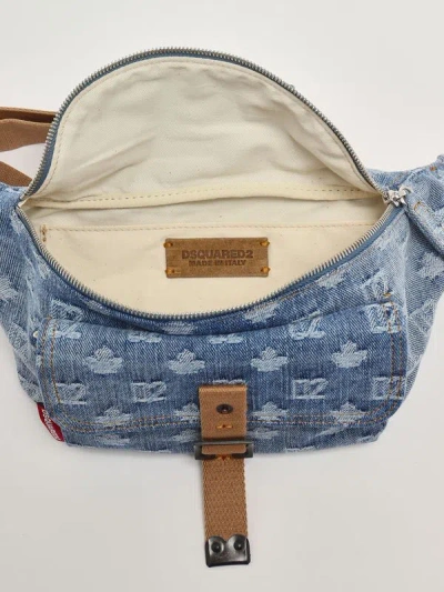 Dsquared2 Dsquared Belt Bag Denim D2 Monogram In Blue