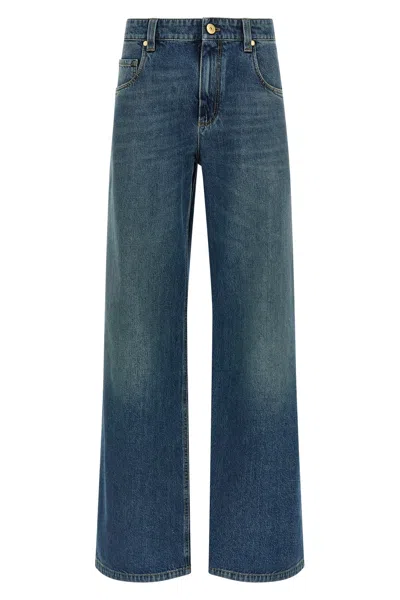 Brunello Cucinelli Blue Stonewashed Denim Jeans In Blue