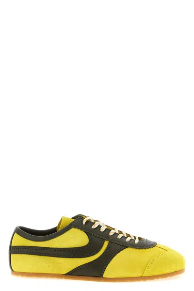 Dries Van Noten Suede Sneakers Low Profile Rubber Sole In Multi