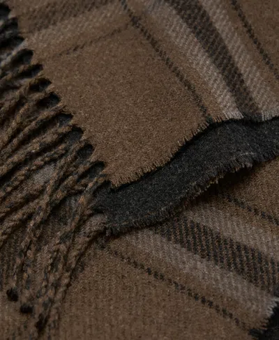 Mango Check Fringe Scarf In Multi