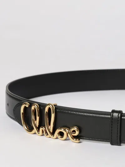 Chloé Iconic Leather Belt Adjustable Length In Black