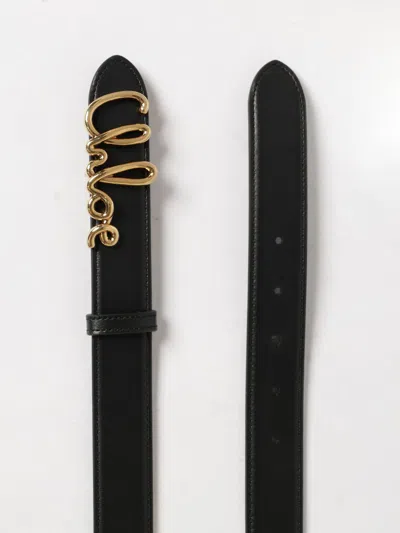 Chloé Iconic Leather Belt Adjustable Length In Black