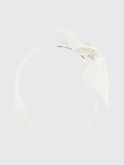 Maison Michel Beth Headband Featuring Bow Knit Texture In White