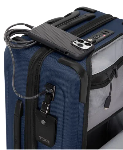 Tumi Navy Alpha Dual Access Expandable Cabin Suitcase 55cm In Blue