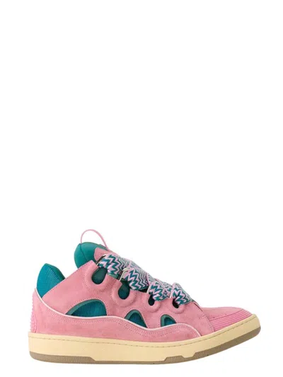 Lanvin Curb Sneakers Cut Out Design Pull Tab In Pink