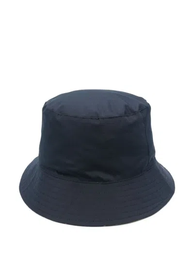 Barbour Reversible Check Pattern Bucket Hat In Blue