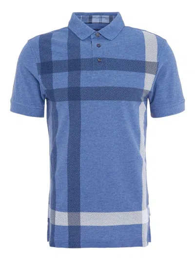 Barbour Blue Check Pattern Polo In Blue