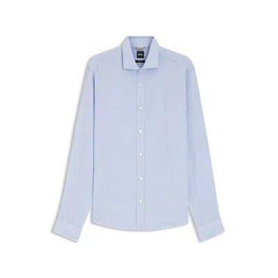 Hugo Boss Slim-fit Shirt In Structured Performance-stretch Jersey In Multi