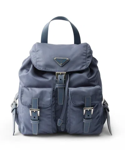 Prada Small Backpack In Re-nylon In Blue