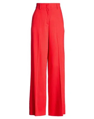 Msgm Woman Pants Tomato Red Size 2 Viscose, Polyester, Elastane In Red