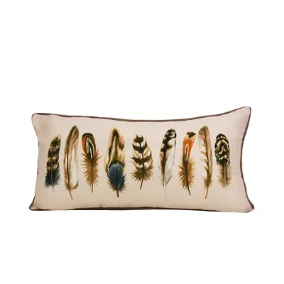 Donna Sharp Mojave Red Feather Rectangular Throw Pillow In Neutral