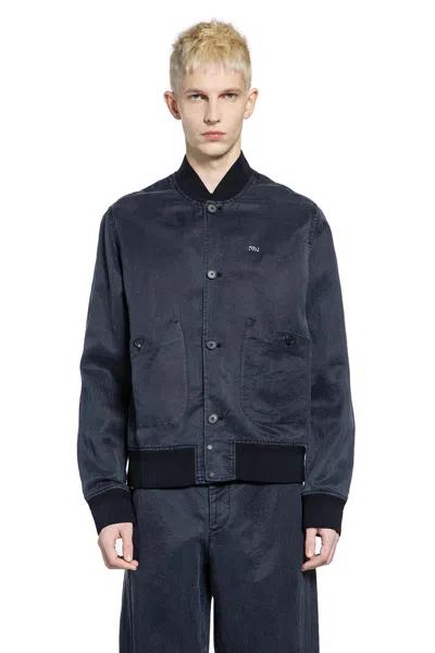 Massimo Osti Nylon Silk Bomber In Blue