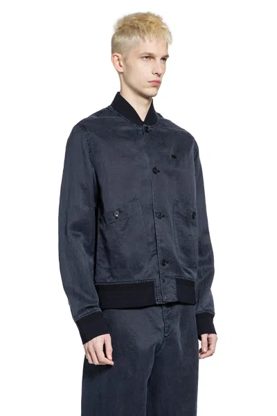 Massimo Osti Nylon Silk Bomber In Blue