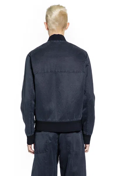 Massimo Osti Nylon Silk Bomber In Blue