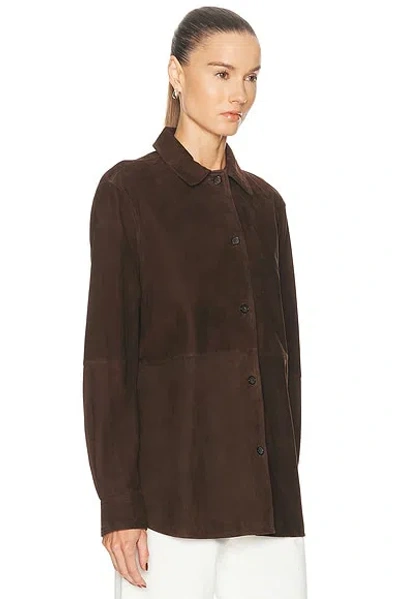 Totême Womens Bark Soft Long-sleeves Suede Overshirt In Multi