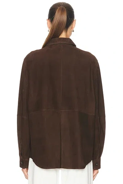 Totême Womens Bark Soft Long-sleeves Suede Overshirt In Multi