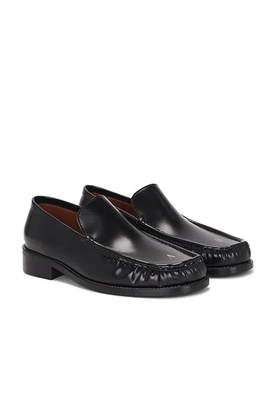 Acne Studios Stamped Monogram Calf Leather Loafers In Black