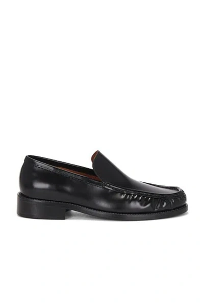 Acne Studios Stamped Monogram Calf Leather Loafers In Black