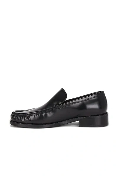 Acne Studios Stamped Monogram Calf Leather Loafers In Black