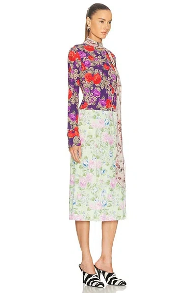 Acne Studios Scarf-detailed Floral-print Crepe Midi Dress In Multi