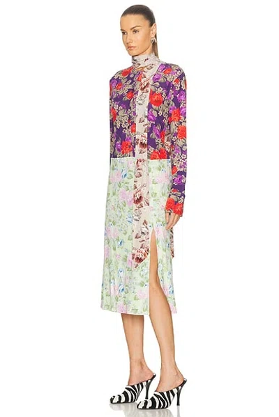 Acne Studios Scarf-detailed Floral-print Crepe Midi Dress In Multi