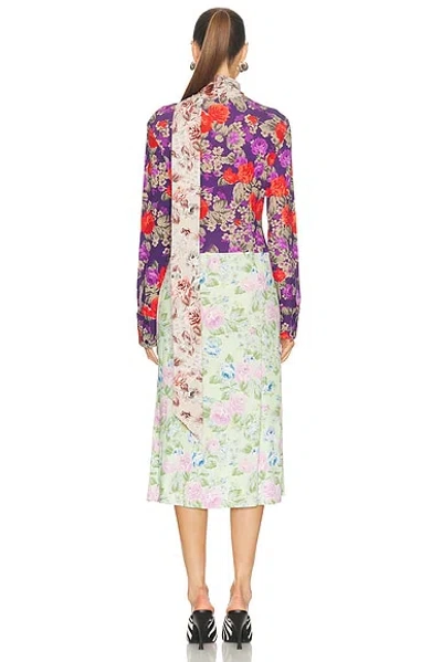 Acne Studios Scarf-detailed Floral-print Crepe Midi Dress In Multi