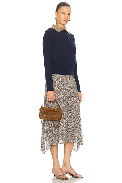 Acne Studios Multipocket Mini Suede Crossbody Bag In Brown