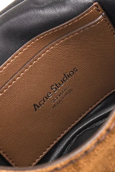Acne Studios Multipocket Mini Suede Crossbody Bag In Brown
