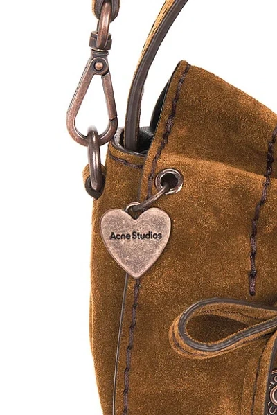 Acne Studios Multipocket Mini Suede Crossbody Bag In Brown