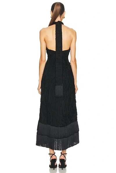 Alexis Ambrosio Halterneck Tiered Midi Dress In Orange
