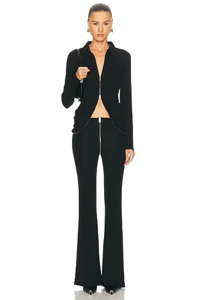 Alexander Wang Draped Back Zip Shirt In Crepe Jersey In Black