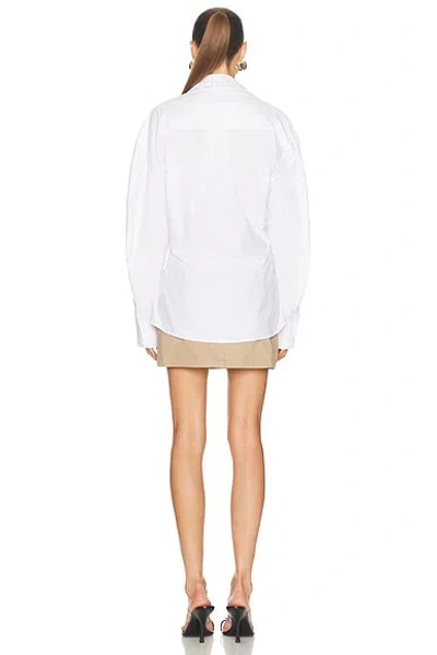 Alexander Wang Pre-styled Mini Wrap Dress In Twill In White