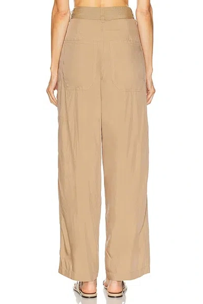 Isabel Marant Inaya High Waist Gathered Straight Leg Pants In Brown