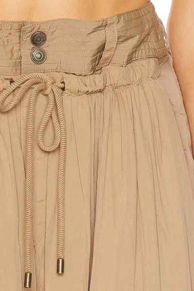 Isabel Marant Inaya High Waist Gathered Straight Leg Pants In Brown