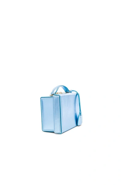 Shop Mark Cross Grace Small Box Bag In Blue,metallics