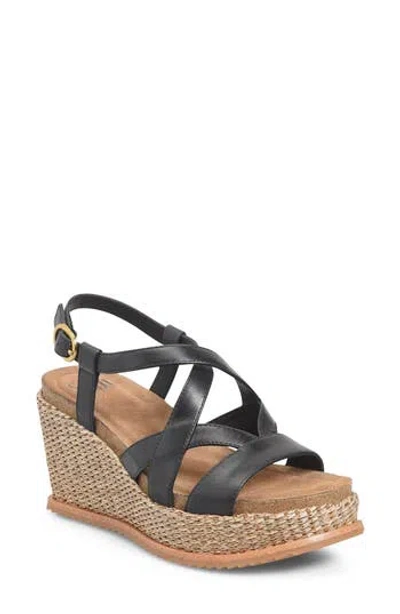 Söfft Devyn Slingback Espadrille Platform Wedge Sandal In Black